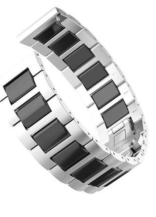 Браслет для  mobvoi ticwatch pro 3 | huawei watch gt 2 46mm | gt 2 pro | gt 3 ремешок 22 мм сталь-керамика3 фото