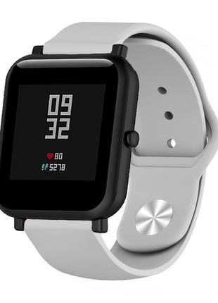 Ремешок для amazfit bip | bip lite | bip u / pro/ mini | gts | gts 2/3 | gtr 42mm силиконовый 20мм серый