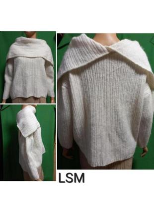 Lsm вязаный свитер с креативным воротником.
