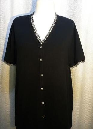 Вискоза/ нейлон женская трикотажная блуза с пуговицами,  блузка с отделкой рюшами, кофта, футболка