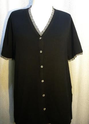 Вискоза/ нейлон женская трикотажная блуза с пуговицами,  блузка с отделкой рюшами, кофта, футболка3 фото
