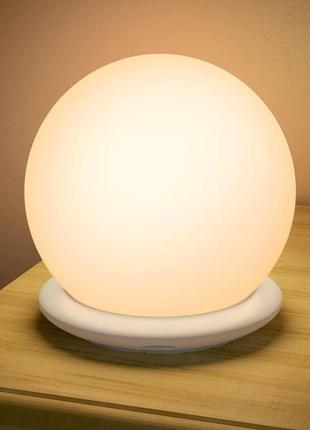 Ночник с сенсорным управлением , теплый свет и rgb ( много цветов) лампа прикроватная силикон2 фото