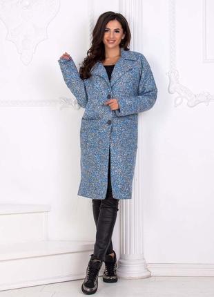 Элегантное женское пальто демисезон 495/1 "букле овер миди" в расцветках4 фото