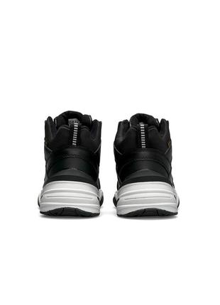 ❄️зимові чоловічі кросівки nike m2k tekno mid black white fur ❄️2 фото