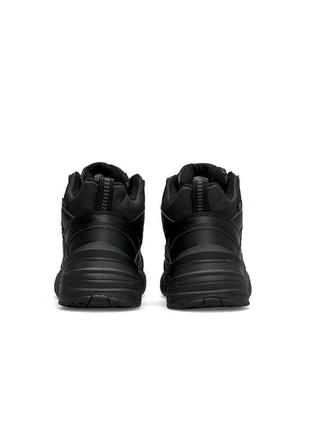 ❄️зимові чоловічі кросівки nike m2k tekno mid all black fur ❄️6 фото