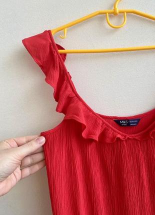 ❄️распродаж❄️ ярко-красное платье из сжатой ткани marks &amp; spencer4 фото