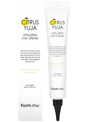 Farmstay citrus yuja vitalizing eye cream крем для кожи вокруг глаз с экстрактом юдзу