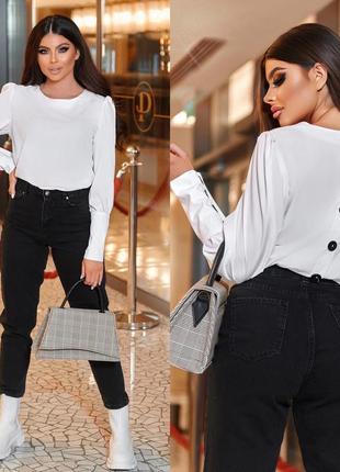 Нарядная блузка с контрастными пуговицами 41602