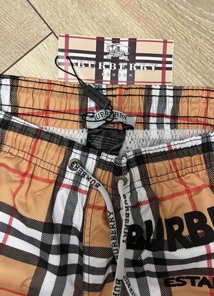 Плавки burberry / барберрі чоловічі р.s-xxl помаранчеві з гравіюванням на шнурку6 фото