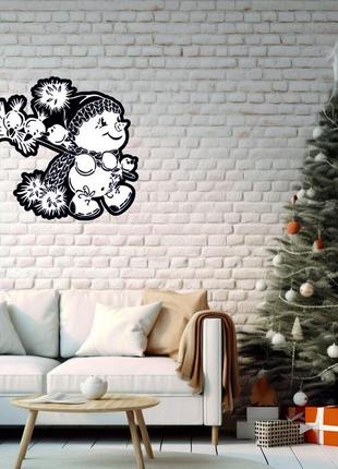 Декоративное настенное панно «снеговик», декор на стену4 фото