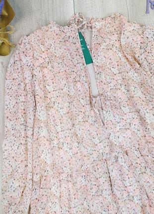 Женское платье h&m с длинным рукавом с цветочным принтом размер м6 фото