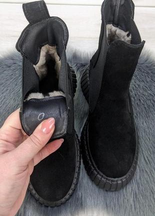 Ботинки женские зимние черные замшевые на платформе arto 43272 фото