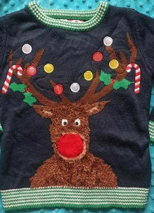 Светр новорічний з оленем 110/116