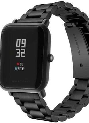 Браслет для amazfit bip  ⁇  bip lite  ⁇  bip u / pro / mini  ⁇  gts  ⁇  gts 2 /3  ⁇  gtr 42 mm сталевий класичний