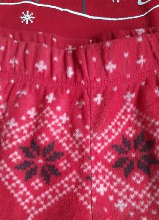 Флисовые пижамные брюки домашние зимний новогодний принт esmara4 фото