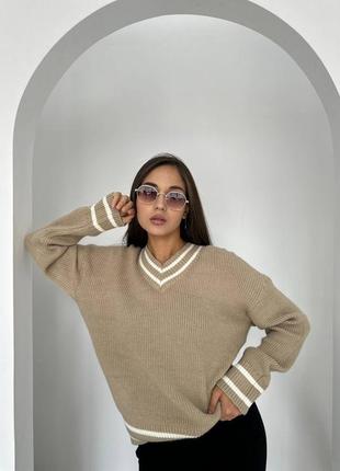 Теплый стильный мягкий женский свитер из шерсти и акрила 🤍2 фото