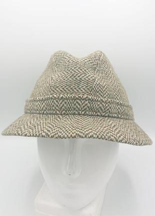 Винтажная шляпа kangol wool herringbone jetter bucket hat england tweed3 фото