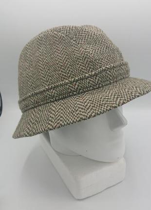 Винтажная шляпа kangol wool herringbone jetter bucket hat england tweed