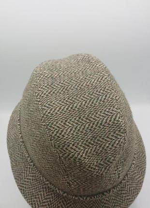 Винтажная шляпа kangol wool herringbone jetter bucket hat england tweed7 фото