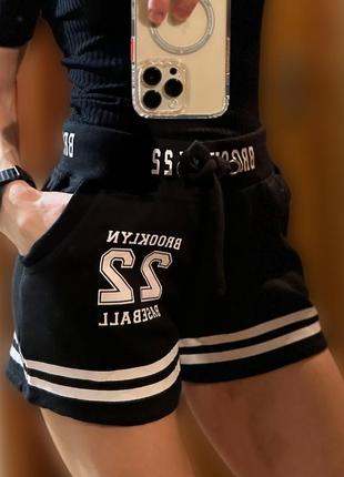 Шорты женские баскетбольный спортивный стиль с флисом флисовые черные новые8 фото