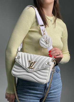Женская сумка в стиле wawe white/gold люкс качество