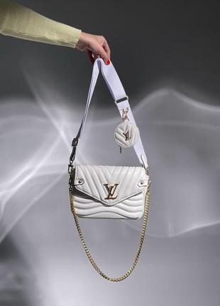 Женская сумка в стиле wawe white/gold люкс качество3 фото