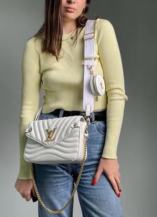 Женская сумка в стиле wawe white/gold люкс качество2 фото