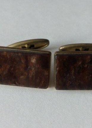 Запонки срср з натуральним каменем.