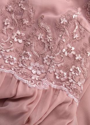 Новое брендовое вечернее платье макси "yumi" нежно-розового цвета. размер uk14/eur42.7 фото