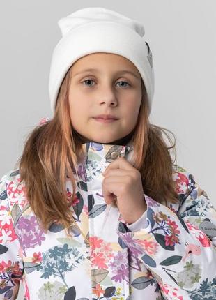 Куртка на дівчинку квіти зимова4 фото