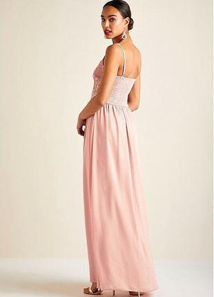 Новое брендовое вечернее платье макси "yumi" нежно-розового цвета. размер uk14/eur42.3 фото