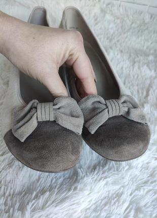 Замшевые туфельки с бантиками, кожаные туфли.6 фото