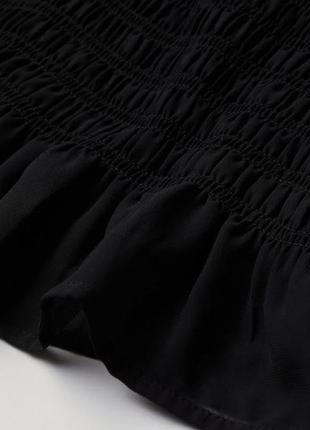 Чорна міні сукня із зібраним низом гумкою волани оборки вечірнє плаття новий рік 20246 фото