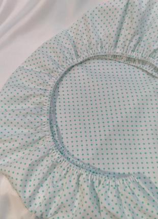 Простынь в детскую кроватку, хлопковые простыни на резинке, размер 60*120 (арт.5763)3 фото