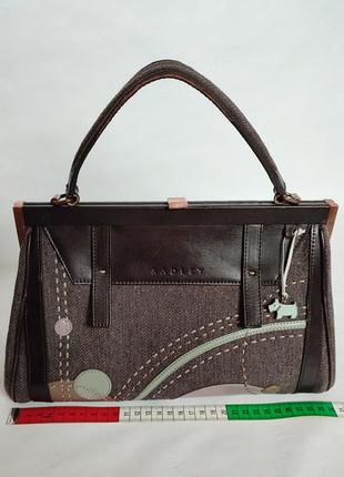 Сумка жіноча radley сумка собачка скотті radley сумка коричнева з аплікацією4 фото
