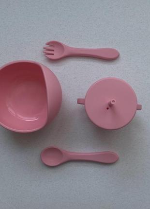 Набір дитячого силіконового посуду для першого прикорму2 фото