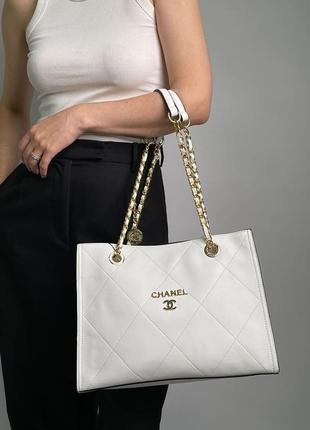 Жіноча сумка в стилі leather tote bag white люкс якість