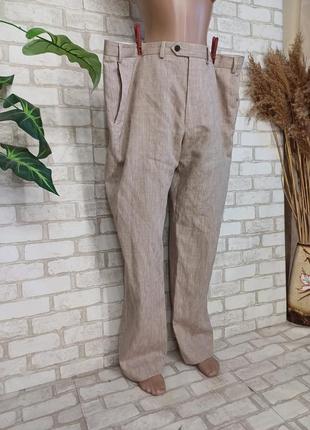 Фирменные marks & spencer мега просторные мужские брюки на  55% лен, размер 5-7хл3 фото