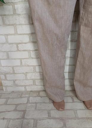Фирменные marks & spencer мега просторные мужские брюки на  55% лен, размер 5-7хл6 фото