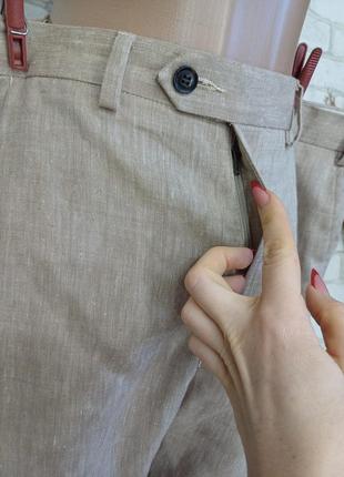 Фирменные marks & spencer мега просторные мужские брюки на  55% лен, размер 5-7хл8 фото