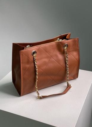 Женская сумка в стиле leather tote bag люкс качество6 фото