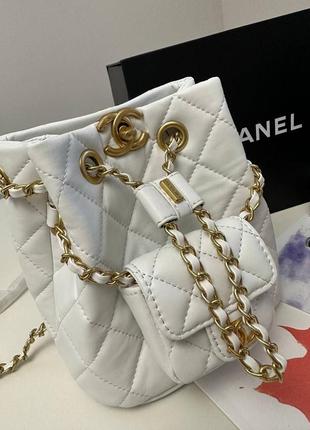 Кожаный рюкзак в стиле chanel2 фото