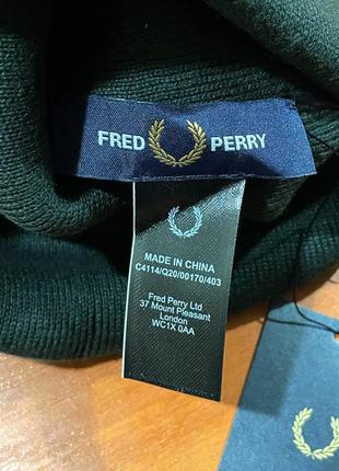 Fred perry graphic beanie night green c4114-q20 шапка унисекс темно зеленая оригинал9 фото