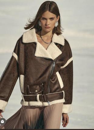 Почти новая дубленка дубленка imperial итальялия авиатор коричневая