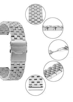 Браслет для samsung  watch 46 | 3 45mm| gear s3  ремешок 22мм quadro стальной серебристый bewatch (1024405)7 фото