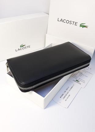 Мужской кожаный клатч кошелек lacoste5 фото