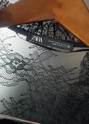 Платье zara. размер xs. 100% вискоза, чёрное платье, ажурное платье 7