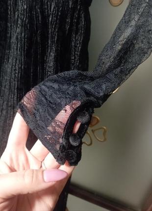 Платье zara. размер xs. 100% вискоза, чёрное платье, ажурное платье 9