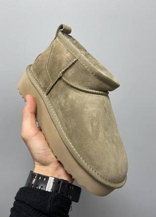 Уггі ugg ultra mini platform khaki1 фото