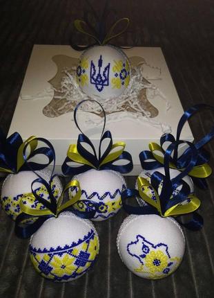 Набір вишитих новорічних іграшок